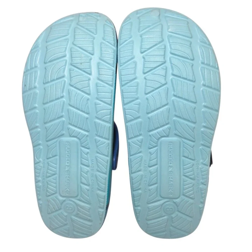 Rugged Shark Clog Sandal Discovery Mens Size 10, 12 Shark Week Swivel Strap Blue - Picture 8 of 9